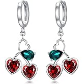 Grmdit Lemon/Watermelon/Strawberry/Pineapple Earrings 925 Sterling Silver Fruit Hoop Earrings Fruit Jewelry Gift for Women