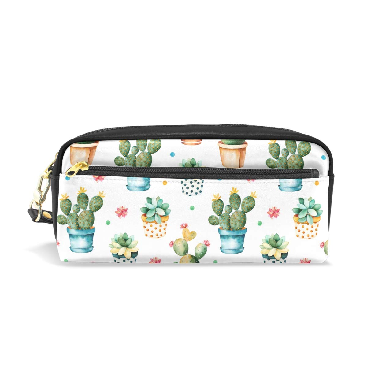 ISAOA Large Capacity Pencil Case with Zipper Stationery Supplies Colorful Cactus Pattern Pencil Pouch Bag for Girls and Boys