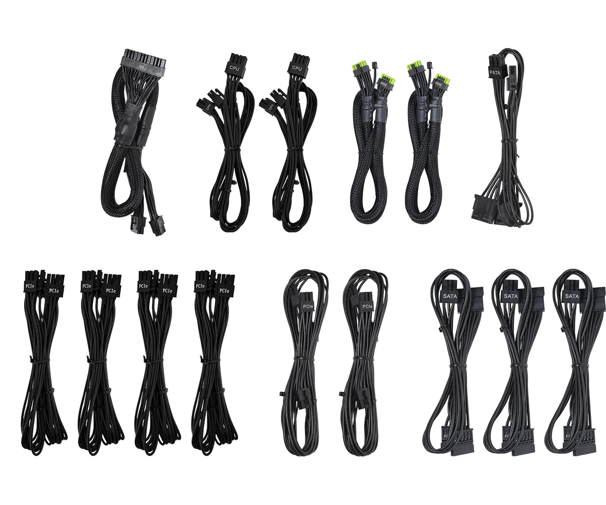 Asrock Tc-1300T Psu Cable Bundle Showing Modular Cables And Pcie 5.1 Connector