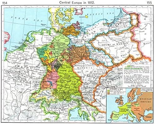 Amazon Com Europe Central Europe In 1812 Inset Map Of Europe In 1812 1956 Old Map Antique Map Vintage Map Europe Maps Wall Maps Posters Prints