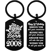 Yobent Happy 18th Birthday Gifts for Boys Girls Him Her, 18 Years Old Bday Keychain, 18th Birthday Decorations for Men Women, Born In 2008 Bday Present, 18 Decor