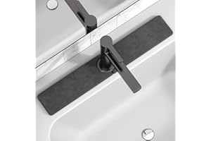 Yinoos 23.6" x 3.9" Stone Faucet Mat for Kitchen Sink, Water-absorbent Quick Drying Natural Diatomite Faucet Mat for Kitchen Bathroom Counter (Dark Gray)