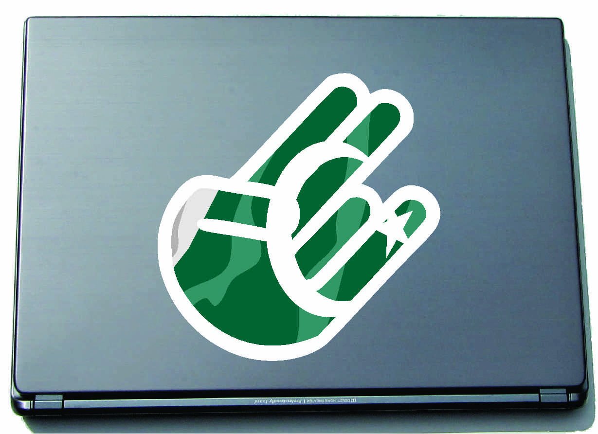 INDIGOS UG The Shocker Hand Decal Sticker Laptop skin 297x205 mm white Outline with Flag Yugoslavia