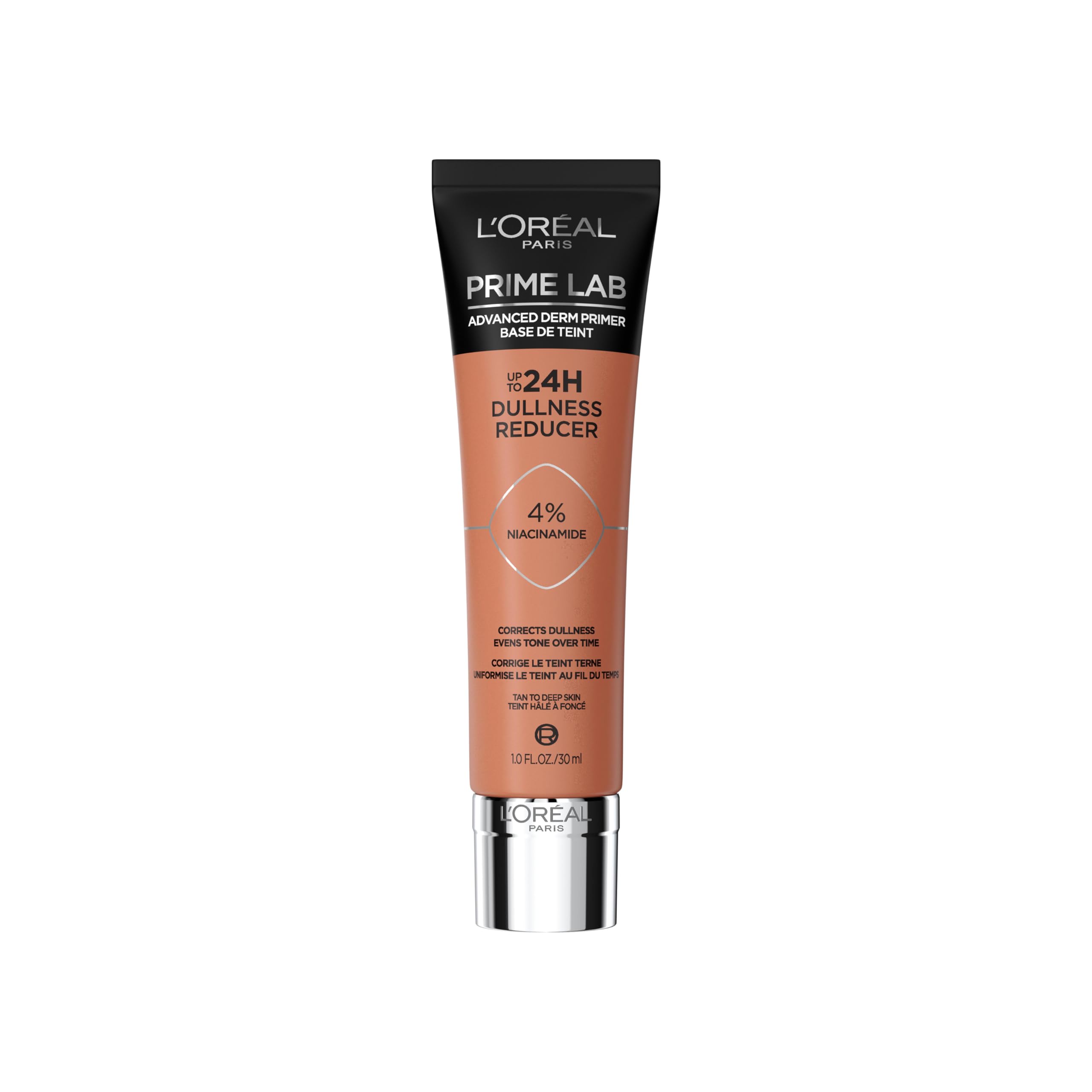 L'Oreal Paris Prime Lab 24H Dullness Eraser Face Primer, Grips Makeup for 24H Wear with Terracotta Tint to Counterbalance Dullness, Infused with Niacinamide to Smooth Skin Over Time, Dullness Eraser