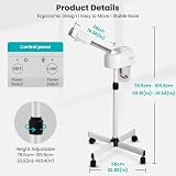 JVSURF Professional Facial Steamer with Ozone 600cc Tank White view 2