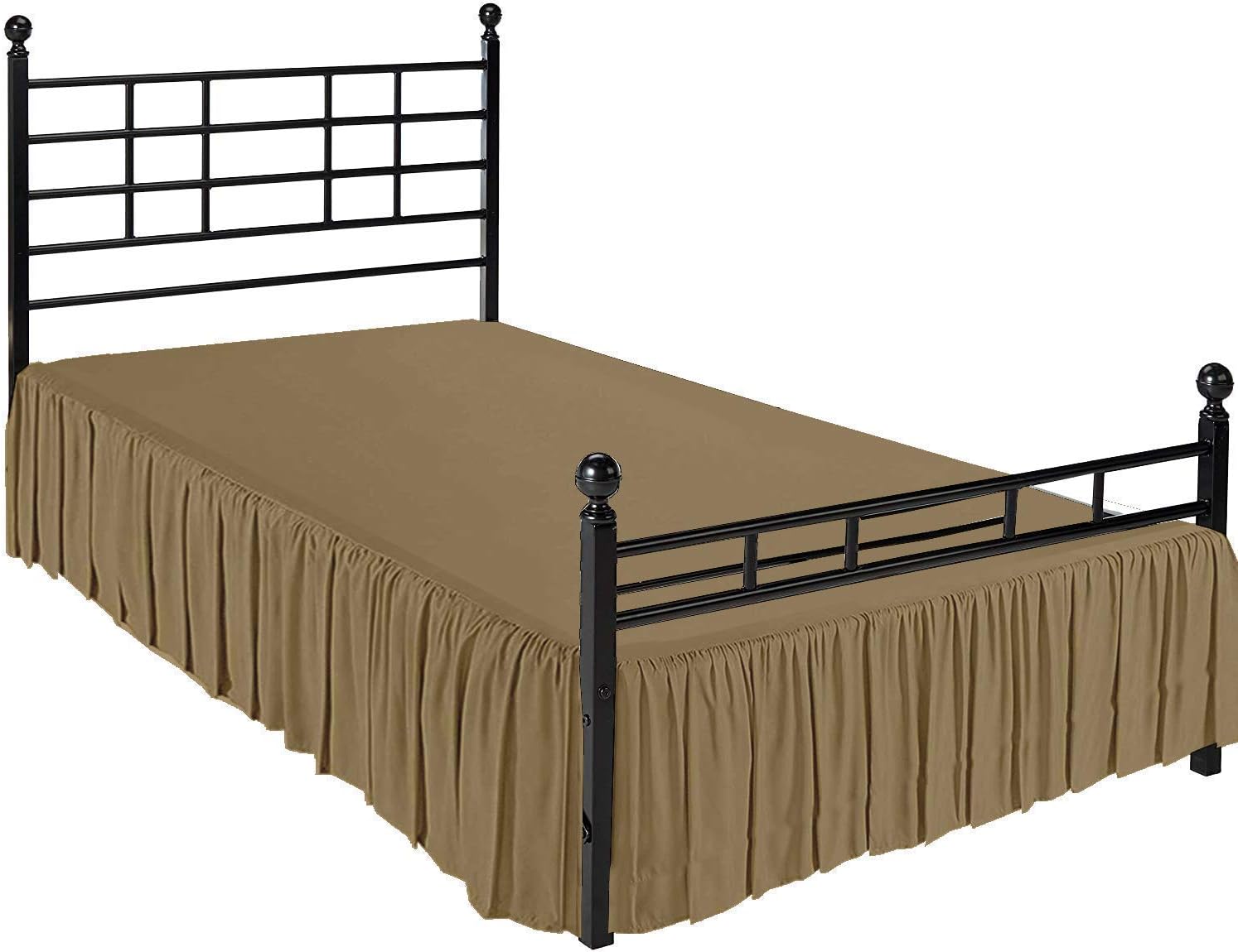 Ruffled Bed Skirt with Split Corners 20 Inch Drop Poly