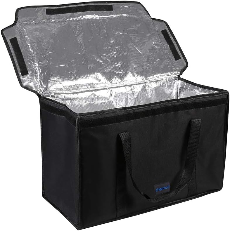 cherrboll Commercial Grade Food Delivery Bag, Premium Insulation Thermal Carrier for Uber Eats, Restaurant Catering Service