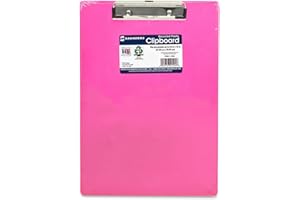 Saunders Plastic Clipboard with Low Profile Clip, Neon Pink, Letter Size, 8.5-Inch X 12-Inch, 21594