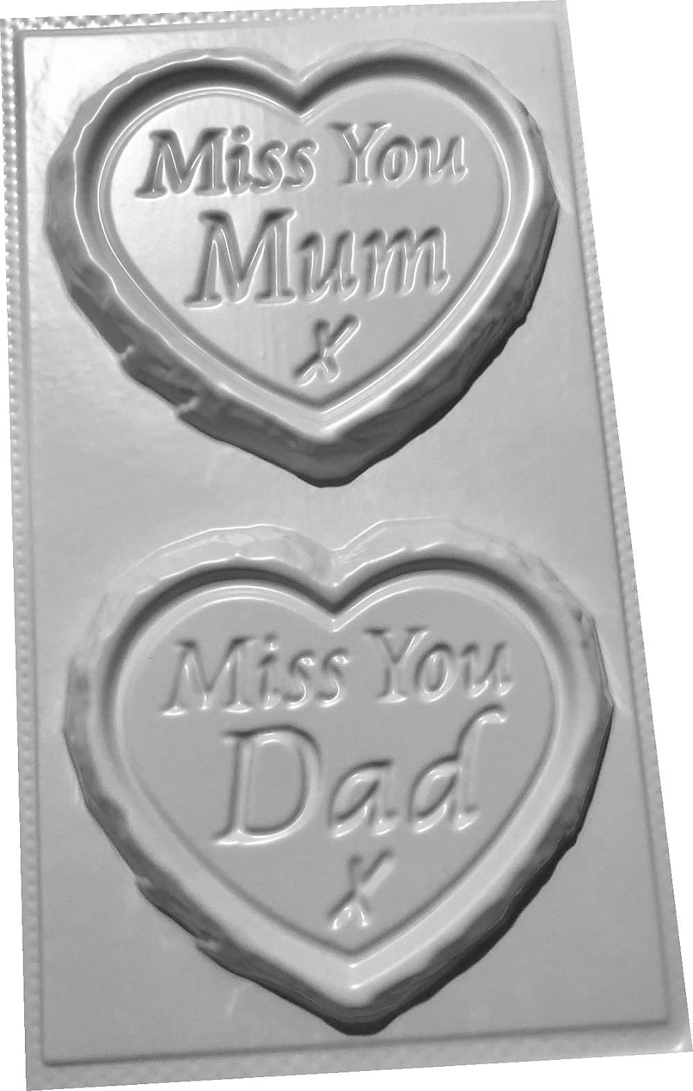 Mum DAD Miss You Small Concrete Moulds Grave Markers Memorial Stones Hearts