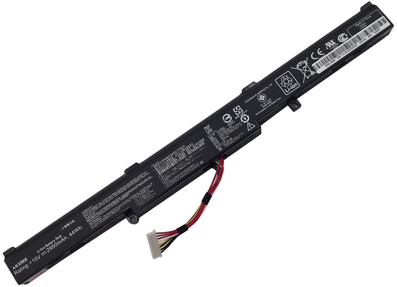 A41-X550E Laptop Battery Replacement for Asus A450J A450JF X450J X450JF K550E K550DP D451 V K550d A450 X450 X450E X450FJ A450J A450E X550E X550D X550V X550Z X550DP X550ZA X751L X751M F450(15V 44Wh)