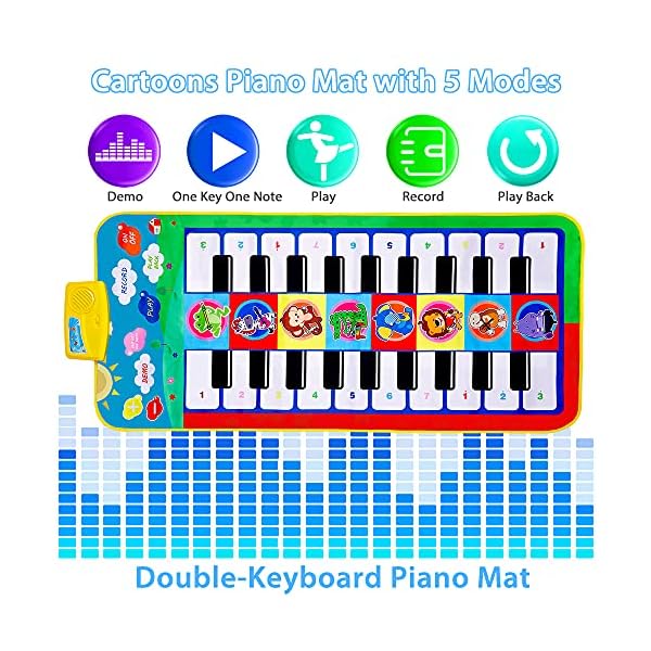m-zimoon-Piano-Mat-Kids-Large-Music-Play-Mat-4409-Colorful-Musical-Dance-Mat-Cartoon-Floor-keyboard-Carpet-Educational-Toys-Gift-for-Age-3-Boys-Girls-Toddler m zimoon Piano Mat, Kids Large Double Music Play Mat 44" x 20" Colorful Musical Dance Mat Cartoon Floor keyboard Carpet Educational Musical toys Gift for Age 3+ Boys Girls Kids Toddler
