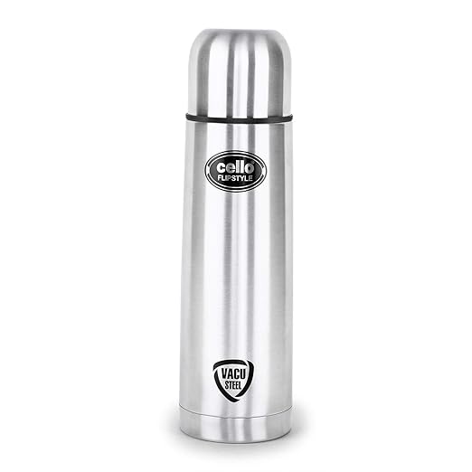 Cello Flip Style Stainless Steel, 1 Litre, Silver