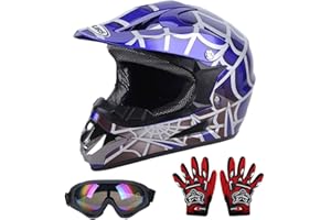 OUMURS DOT Youth Dirt Bike Helmet,Kid ATV Helmet, for Youth Boys Girls 5-14 Ages ,Four Wheeler Helmet Kids, Motocross BMX MX UTV Snowmobile Go Kart Full Riding Dirt Bike Racing Skateboard Baseball