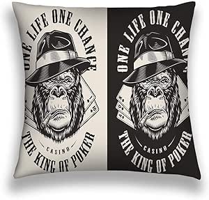 YSamuel Funda de Almohada Funda de Almohada Estampado Gangster Gorilla