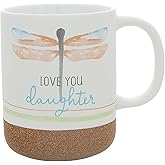 Pavilion - 16 oz 473 mL Coffee Mug Tea Cup Striped Sandy Glazed Bottom Watercolor Bestie BFF Friendship Mom Grandma Sister Daughter Encouragement Gift Present (Daughter)