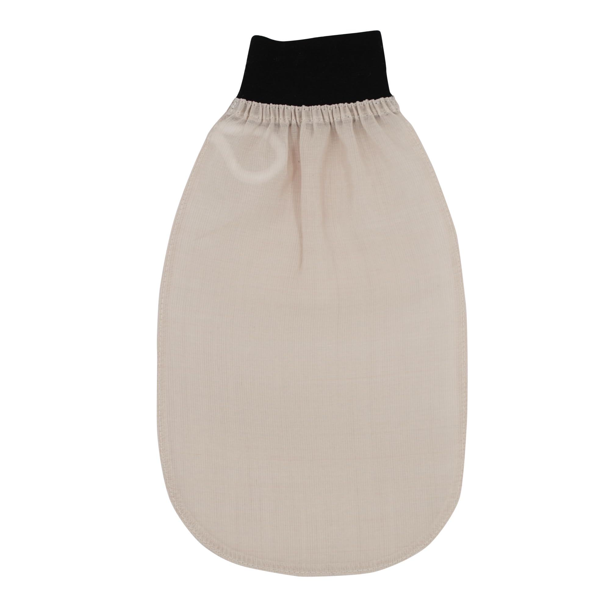 Feel Fine Turkish Exfoliating Mitt – 100% Raw Silk Hammam Kese Glove for Men & Women | Handcrafted Turkish Skin Peeling Scrubber, Eco-Friendly Shower, Bath & Sauna Exfoliator (Cream & Black)