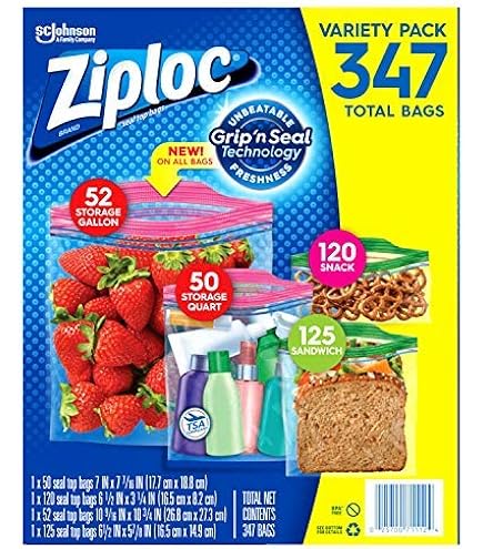 イコリア未開封box　36パック入り Amazon.com: Ziploc Variety Pack 54 Freezer Quart Bags, 38 Freezer