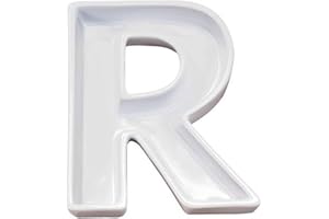 Ivy Lane Design Ceramic Love Letter Dish, Letter R, White