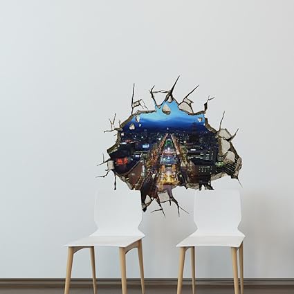 Amazon Com Meiren 3d City Lights 2 Wall Stickers