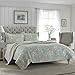 Laura Ashley Home - Twin Quilt Set, Cotton Reversible Bedding with Matching Sham, Bedroom Decor Ideal for All Seasons (Brompton Green, Twin)