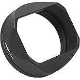 Haoge LH-X54B Square Metal Lens Hood with 49mm Adapter Ring for Fujifilm X100VI Fuji X100V Camera Black