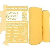 Rainleaf 2 Pack Microfiber Quick Dry Travel Towel, Super Absorbent Ultra Compact Lightweight Camping Towel for Gym, Hiking, P