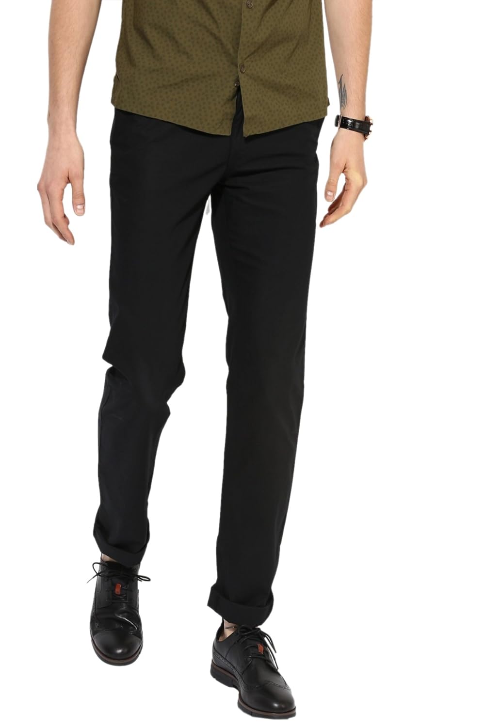 halogen copperstone fashionable lycra black skinny fit chinos for men's&hellip;.