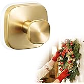 YAUNJI Suction Cup Hooks for Wreaths on Glass, 2025 New No Drill Suction Cup Hooks for Shower, Gold Square Garland Hanger for Door Frame Wreaths Bathroom Window Mirrors (1, Gold)