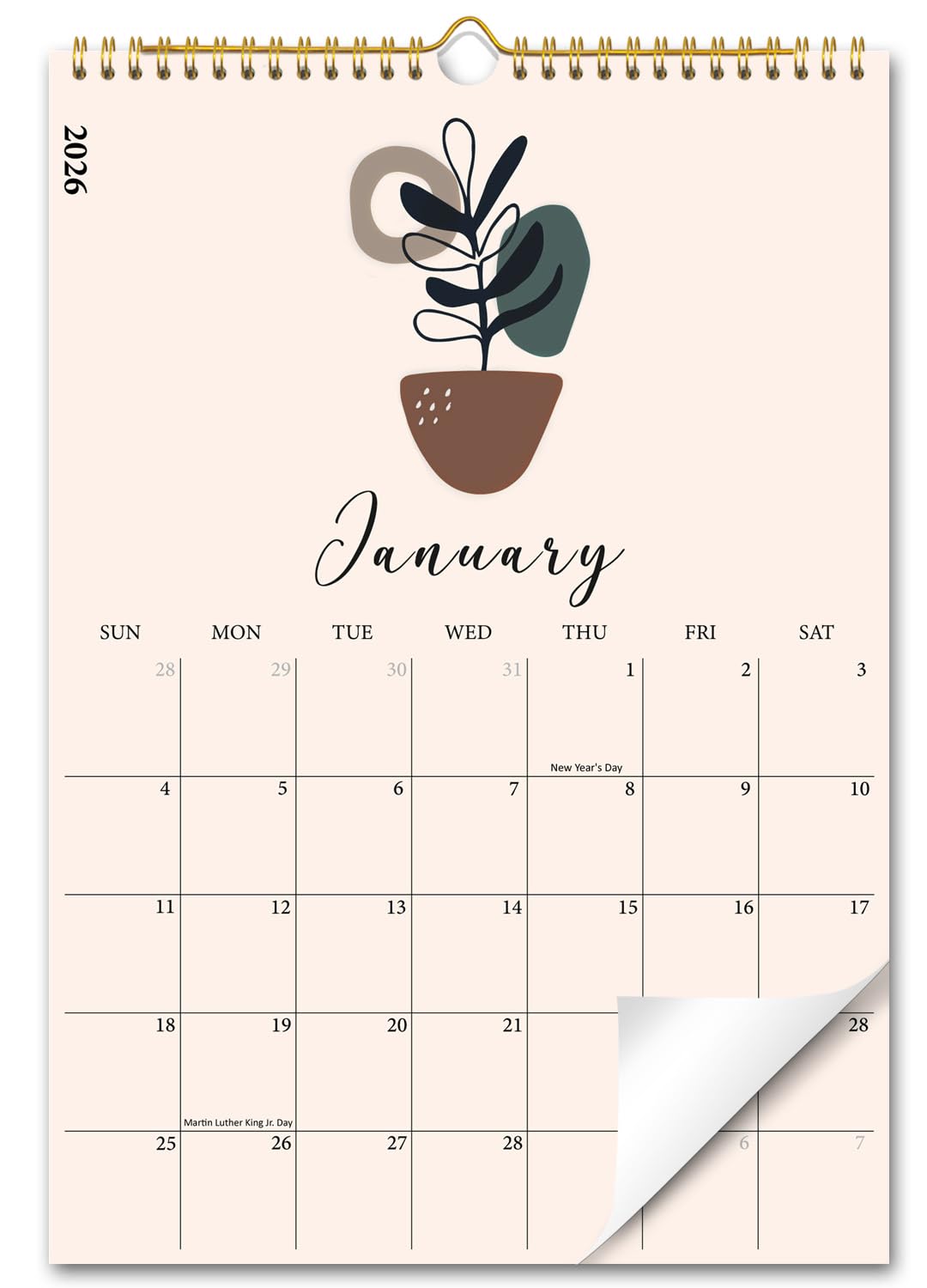 Photo 1 of 2026 Wall Calendar, Boho 18 Months Calendar from January 2026 - June 2027, Aesthetic Large Hanging Calendar with Thick Paper, Perfect for Office and Home Monthly Organizing & Planning, 10"×14.5"
