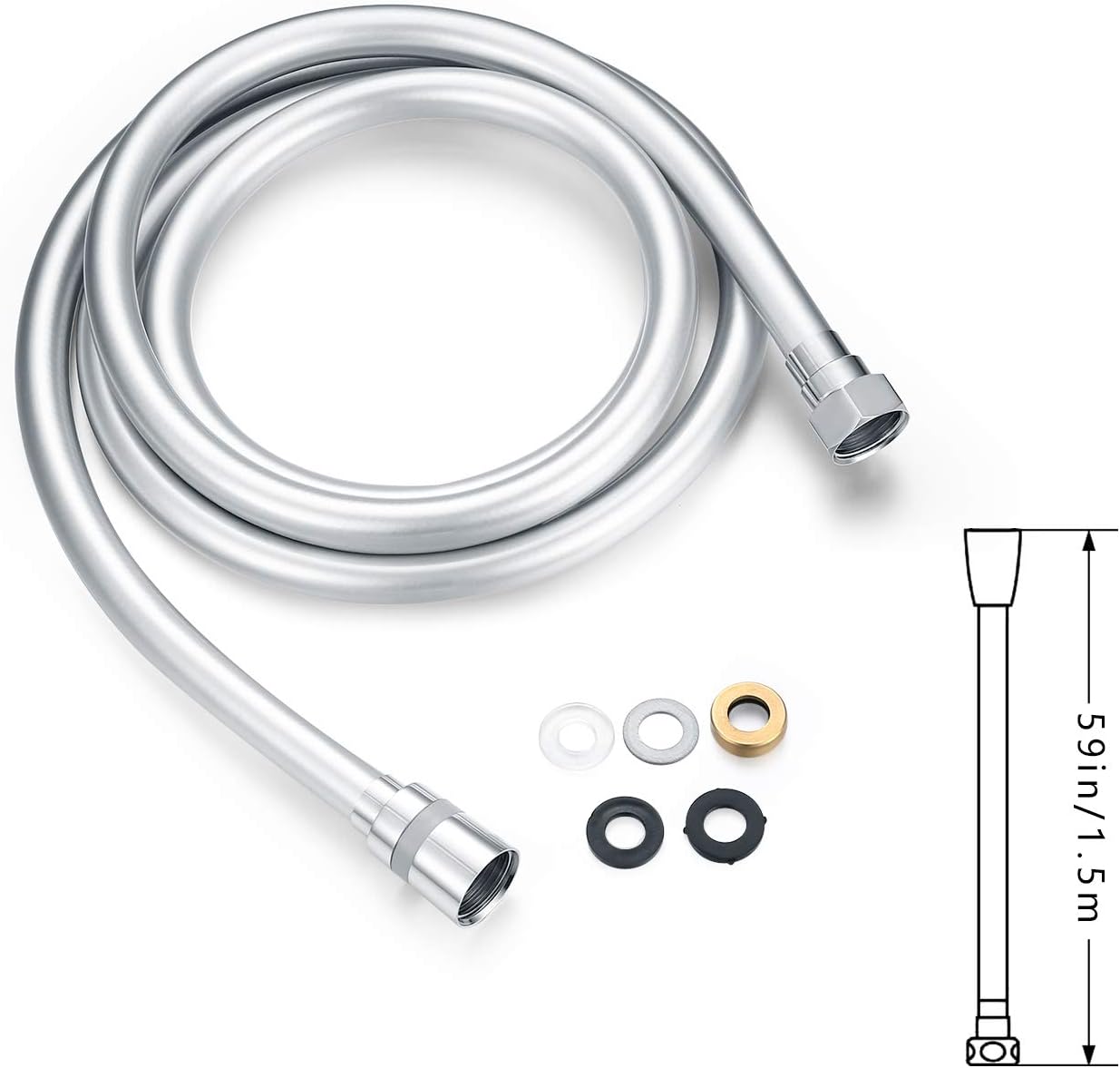 Smooth Shower Hose, 1.8M/70 Inch, PVC Copper Core, Universal Replacement, Anti-Winding, Anti-Kinking and Leakage - Image 3