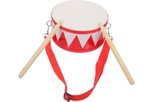 Parliky 1Set Percussion Snare Drum Imitation Sheepskin Double Sided Drum for Boys Educational Music