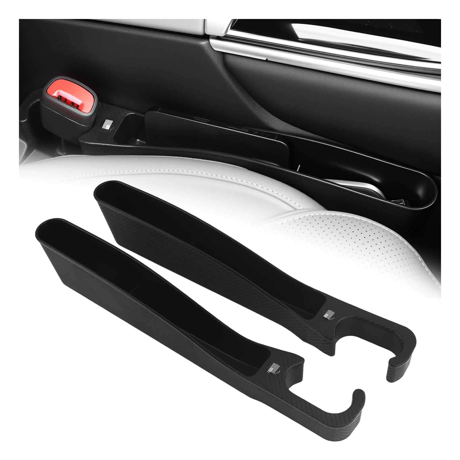 Photo 1 of 2025 New Car Seat Gap Filler Organizer,Stylish Dual Slot Car Seat Gap Organizer with US Flag Logo & Charging Ports,Universal & Flexible Console Catcher as Cars Seats Organizers