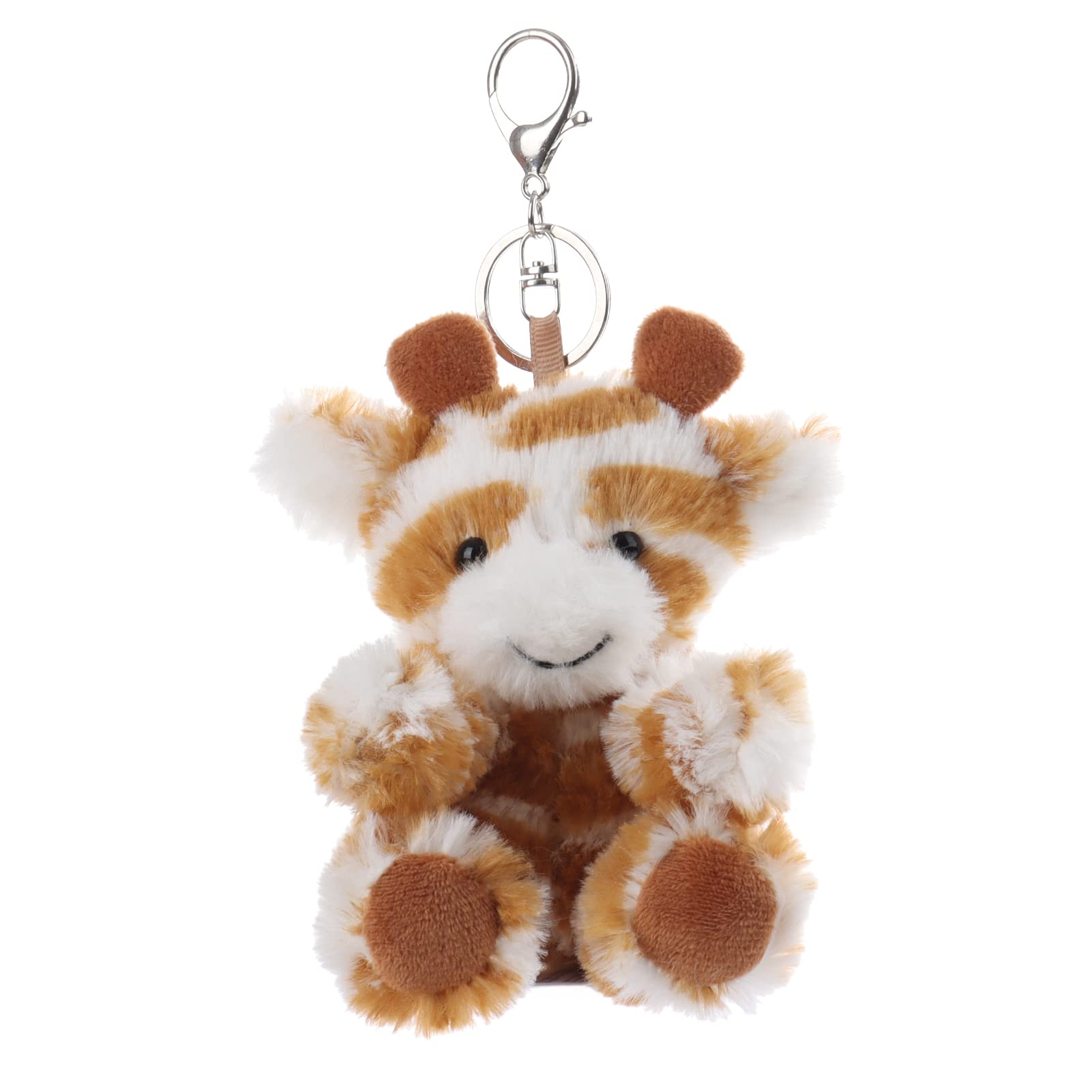 Apricot Lamb Cute Plush Toys Classic Giraffe Stuffed Animal Soft Plushies Keychain for Kids Bag, Purse, Backpack, Handbag (5 Inches)