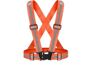 Fepdiu High Visibility Reflective Vest Safety Vest Running Reflective Gear Adjustable Reflective Vest for Walking,Jogging,Hiking,Night Cycling
