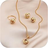 EXQTRCF Twist Earrings and Necklace Set Gold Jewelry Set Geometric Twist Earrings for Women Gold Statement Jewelry Accessories Trendy Jewelry Gifts