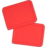 LUVCOSY 3 Cup Rectangle Silicone Lids Replacement for Anchor Hocking Glass Bowls (Container not Included) 2 Pack, Microwave, Dishwasher and Freezer Safe