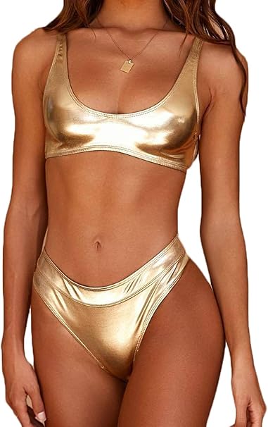 Amazon 女性のビキニツーピースビーチウェアは 女性のためのソリッドカラーハイウエスト水着タンキニをpaded ビキニ セパレーツ 通販