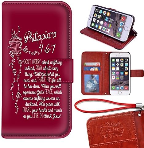 Bible Verses iPhone 7 Wallet Case, Bible Verses Christian Quotes Premium PU Leather Case Wallet Flip Stand Case Cover for regular iPhone 7 4.7" with Card Slots (iPhone 7)
