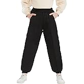 UGREVZ Girls Boys Snow Pants Kids 6-14 Years Old Teen Thick Waterproof Winter Warm Pants
