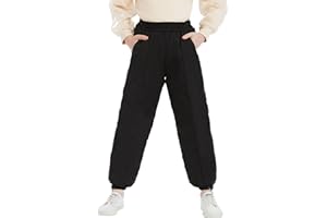 UGREVZ Girls Boys Snow Pants Kids 6-14 Years Old Teen Thick Waterproof Winter Warm Pants