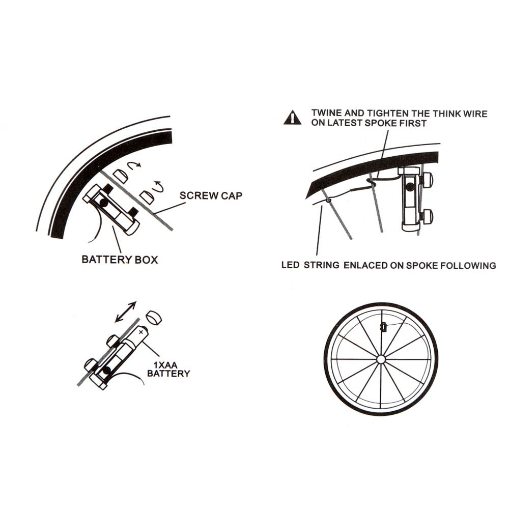 Super Bright 20-LED Bicycle Bike Rim Lights Personalized LED Colorful Wheel Lights Perfect for Safety and Fun