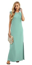 GRECERELLE Womens Summer Crew Neck Loose Split