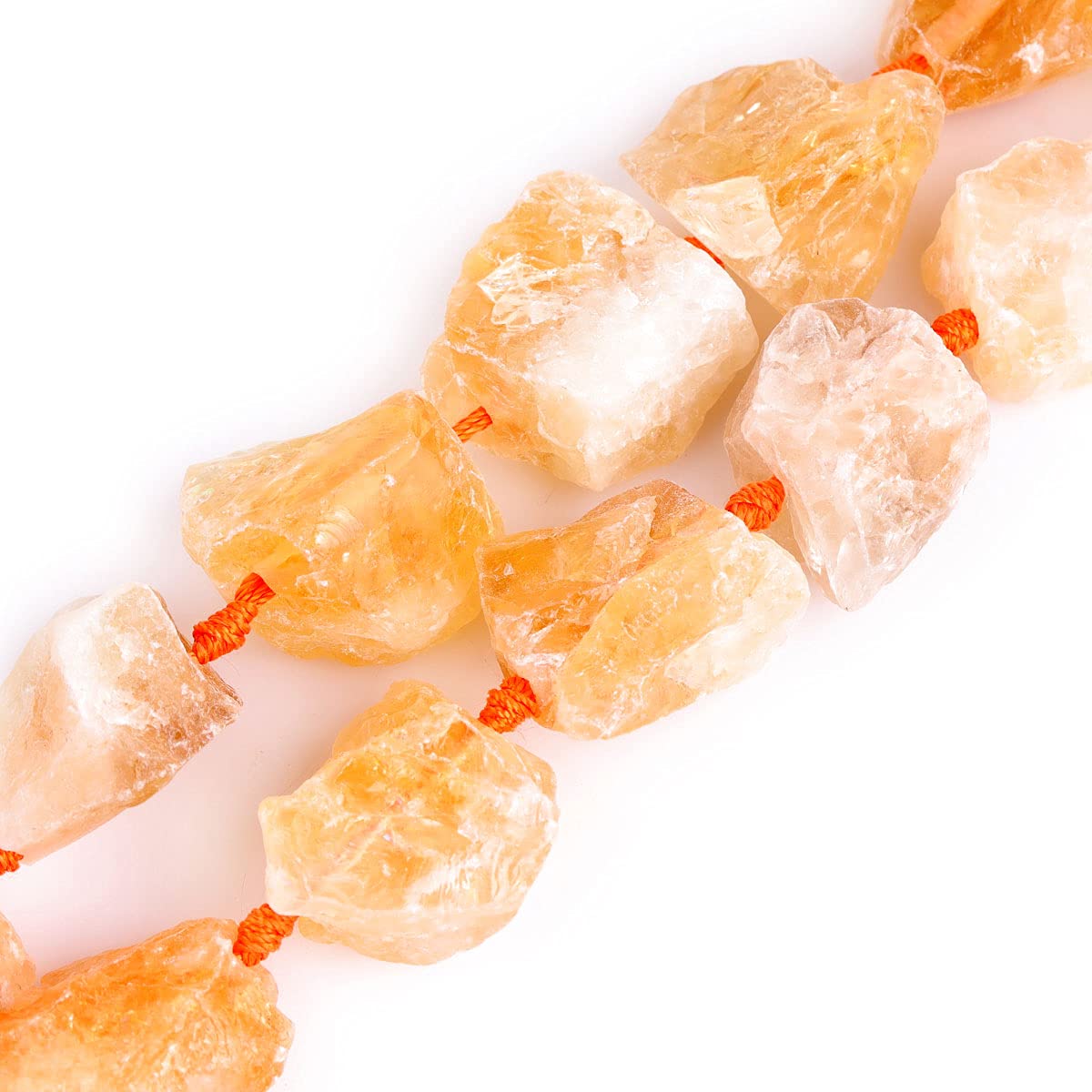 Sweet & Happy Girl's Store 20-25x25-35mm Freeform Crude Gemstone Citrine Quartz Beads Strand 15 Inch Jewellery Making Beads