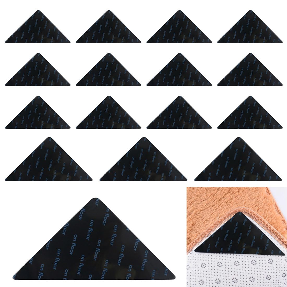 JOCXZI Pack of 16 carpet anti-slip underlays, anti-slip mats, washable, reusable anti-slip mats for carpets, anti-slip carpet underlays for all types and sizes of carpets