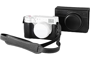 SMALLRIG Leather Case Kit for FUJIFILM X100VI, Including Leather Half Case, Flip Case Cover and Shoulder Strap, Genuine Leath