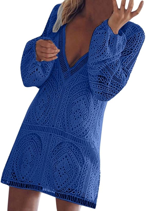 Robe En Dentelle De Nouvelles Femmes Loose Casual Col En