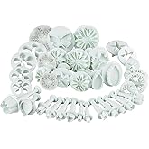 36 Piece Fondant Cake Cookie Plunger Sugarcraft Flower Leaf Butterfly Heart Shape Decorating Mold DIY Tools Fondant Cutters Shapes Clay Shape Cutters Fondant Molds for Cake Decoration