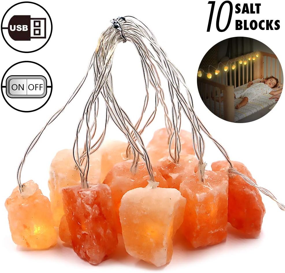 Himalayan Salt String Light USB Pink Salt Lamp Fairy Lights LED String Lights Fairy Salt Lamp