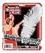Roaring 20's Silver Sequined Showgirl Flapper Headband w/White Feather Plume