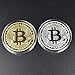 YaaNBit 2Piece Set - Gold & Silver Plated Bitcoins Set w/Unique Bitcoin Velvet Display Case to HODL Cryptocurrency - Limited Edition BTC